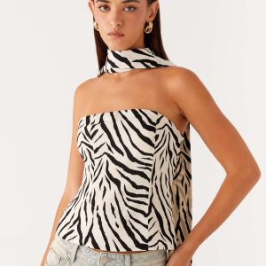Anais Scraf Top - Zebra