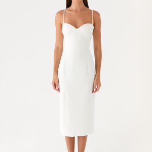 Asling Bustier Midi Dress - White