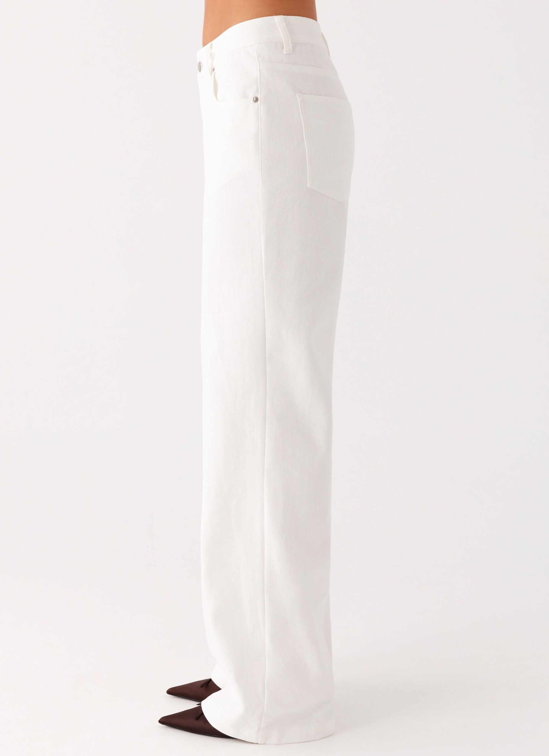Back Again Straight Leg Denim Jeans - White - Image 3