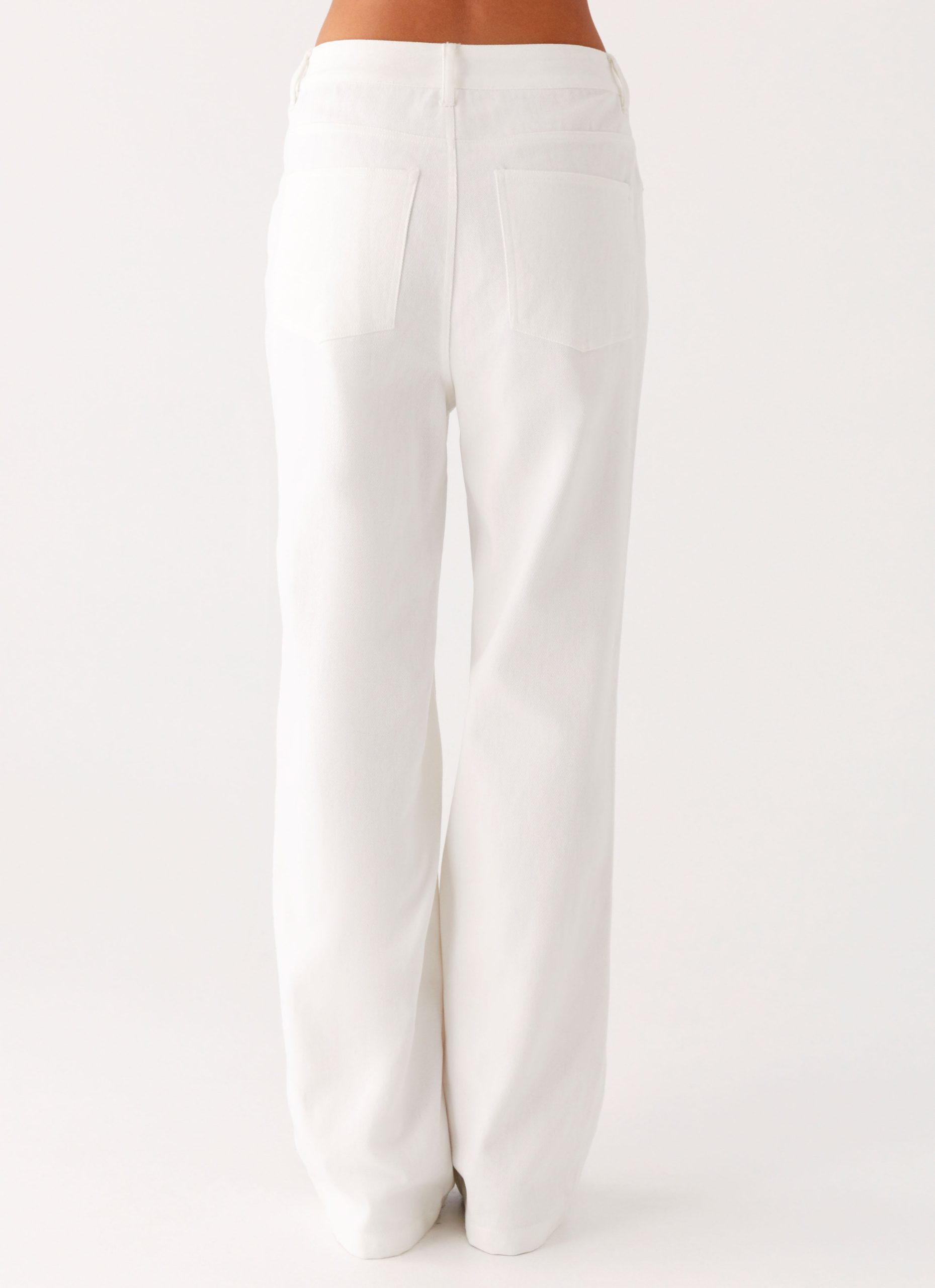 Back Again Straight Leg Denim Jeans - White - Image 4