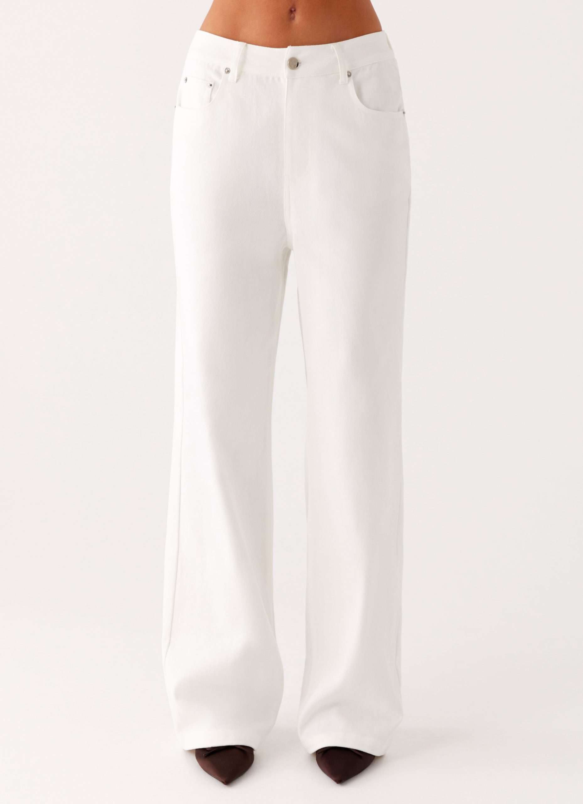 Back Again Straight Leg Denim Jeans - White - Image 5