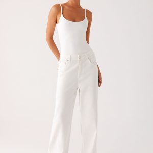 Back Again Straight Leg Denim Jeans - White