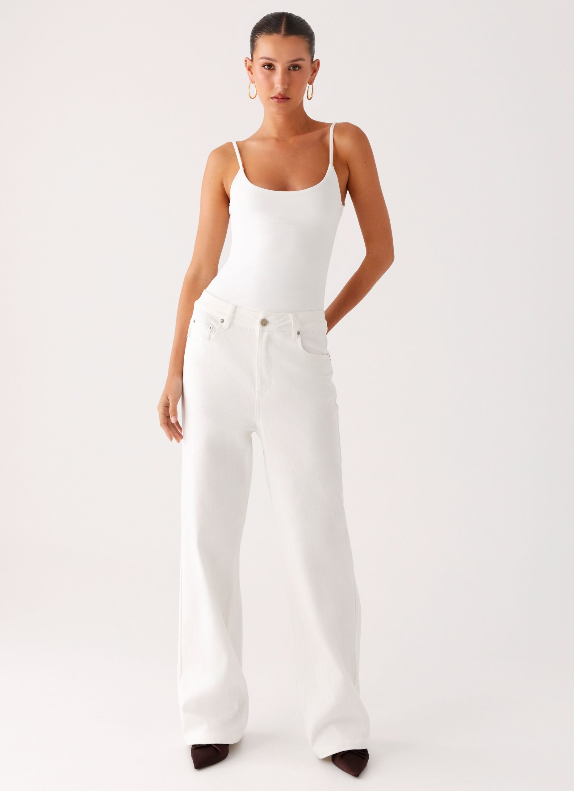 Back Again Straight Leg Denim Jeans - White - Image 6