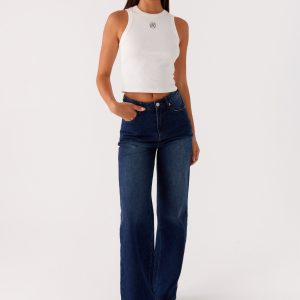 Back Again Straight Leg Denim Jeans - Vintage Blue