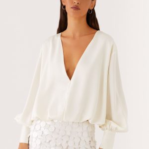 Baxter Balloon Sleeve Blouse - Off White