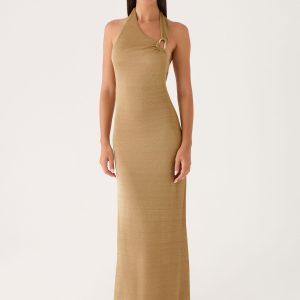 Cassira Shimmer Maxi Dress - Shimmer Gold