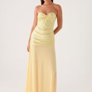Cierra Strapless Maxi Dress - Yellow