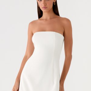 Della Strapless Mini Dress - White