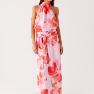 Diablo Backless Maxi Dress - Blushing Blossom