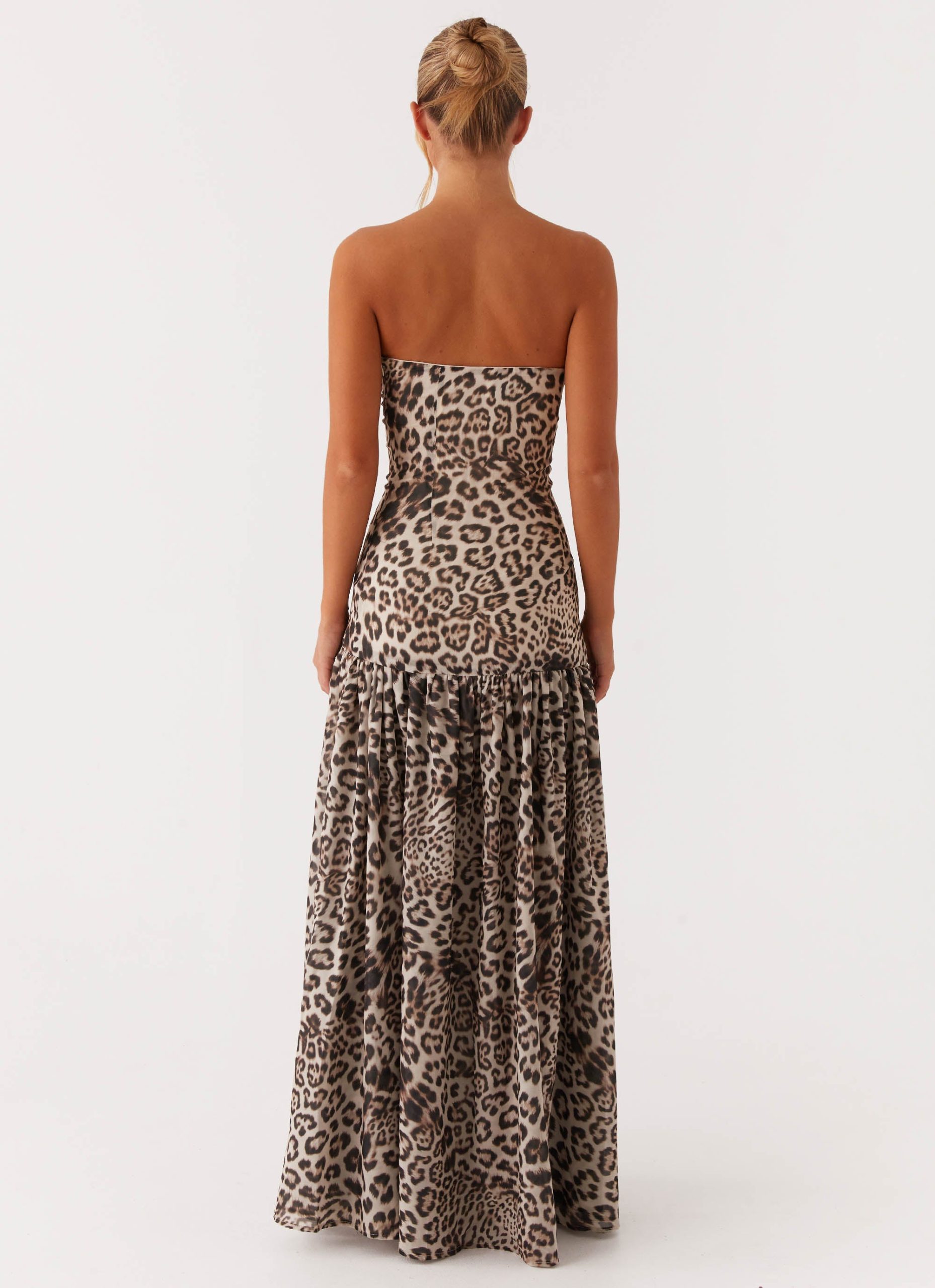 Eden Strapless Maxi Dress - Leopard - Image 4