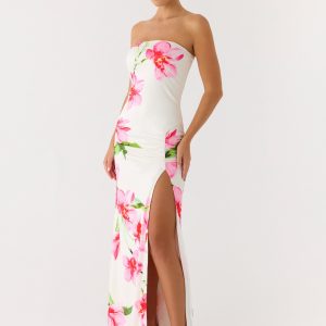 Erivo Strapless Maxi Dress - Ivory Reef
