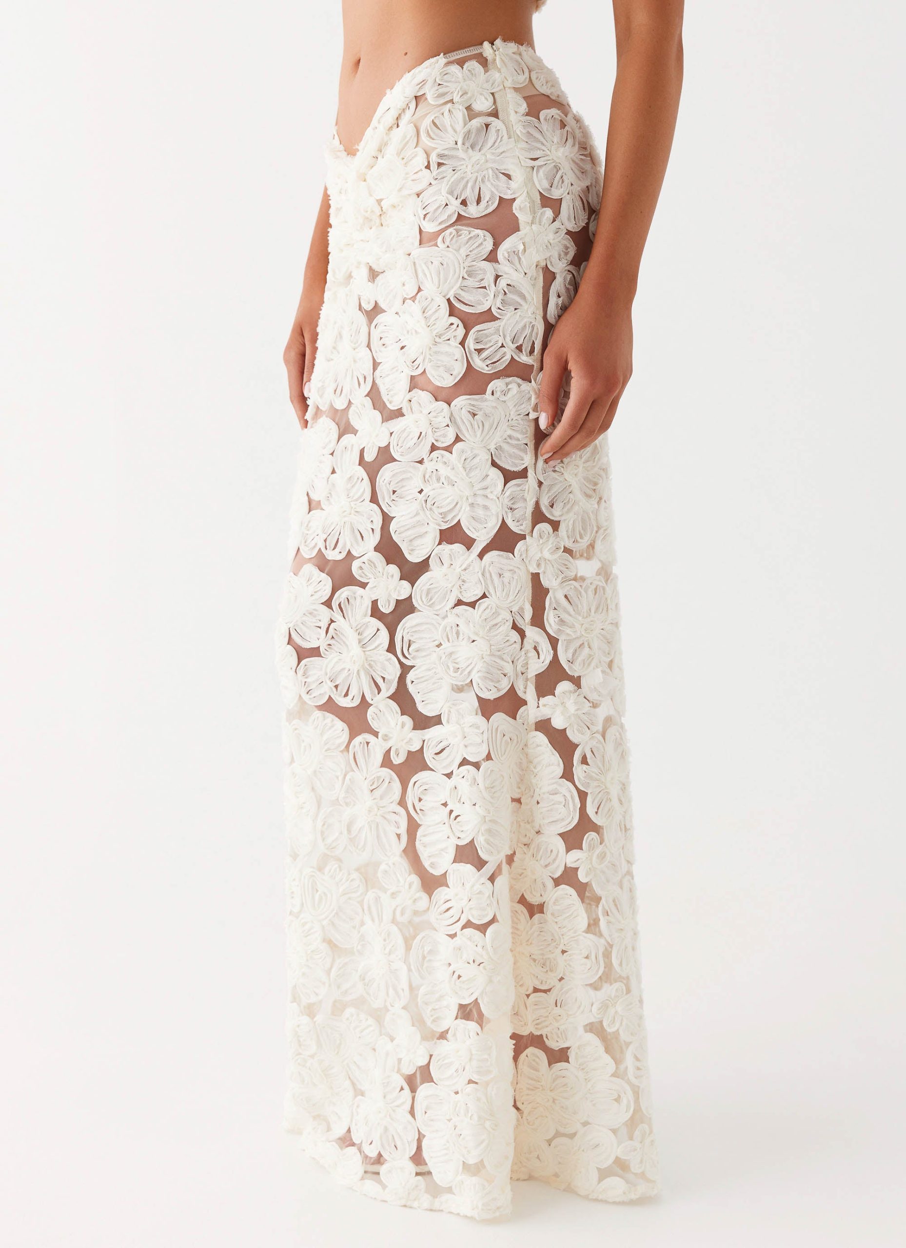 Fiorella Floret Maxi Skirt - Ivory - Image 2