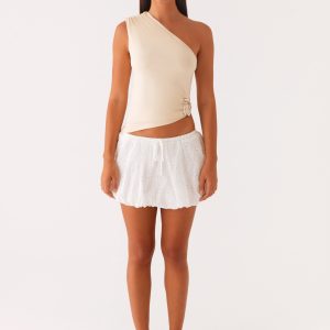 Hathaway One Shoulder Top - Lemon