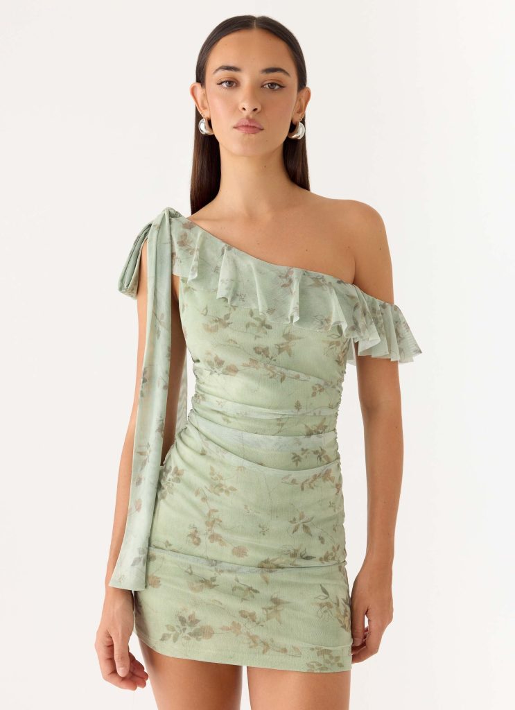 Hidden Gesture Mini Dress - Wispy Fern