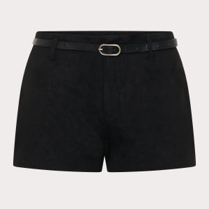 Katie Suede Mini Shorts - Black