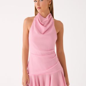 Kellsa Cowl Neck Mini Dress - Pink