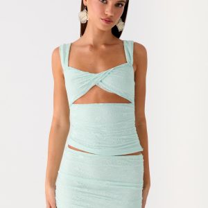 Lea Lace Top - Blue
