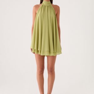 Lyrah Halter Mini Dress - Lime