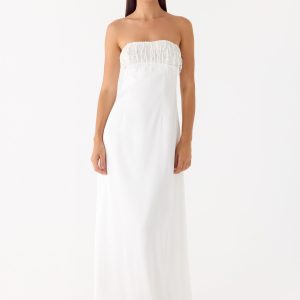 Miftie Beaded Sequin Maxi Dress - White