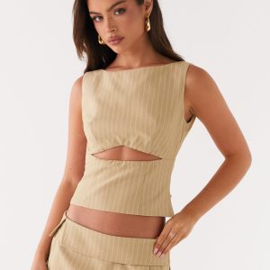 Miki Top - Beige Stripe