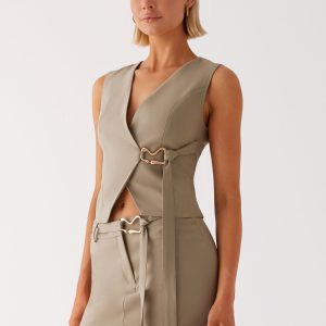 Mira Vest Top - Khaki