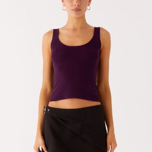 No Signal Knit Top - Plum