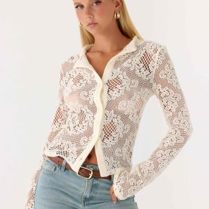 Orellia Long Sleeve Top - Ivory