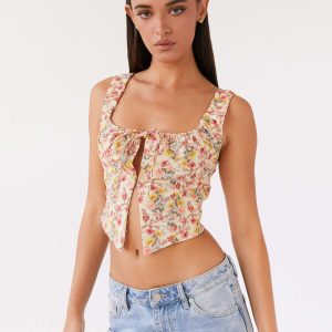 Take Me Away Corset Top - Garden Party