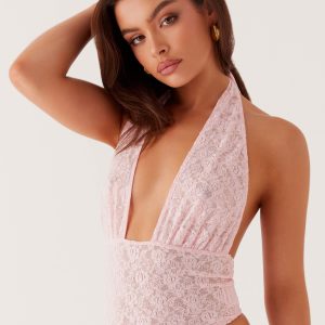 Dance Again Lace Crop Top - Baby Pink