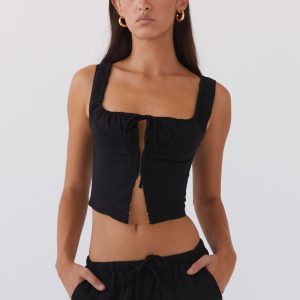 Take Me Away Corset Top - Black