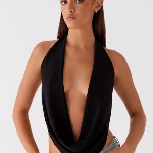 Elysia Chiffon Top - Black