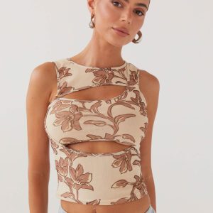 Beyond Cut Out Mesh Top - Hazel Bloom