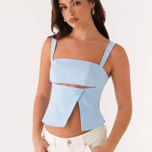 Pia Cut Out Top - Pastel Blue