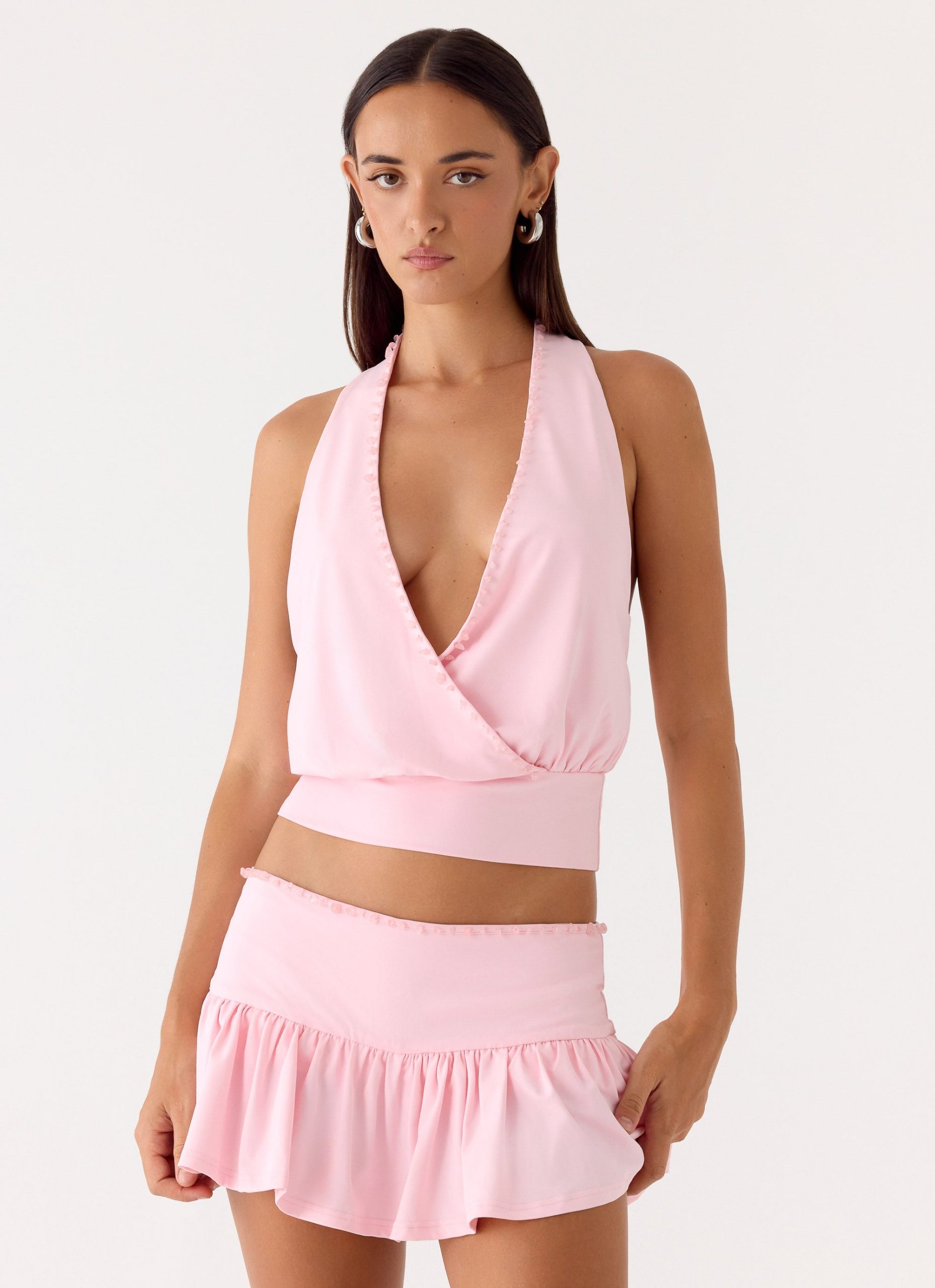 Pinki Beaded Halter Top - Pink - Image 5