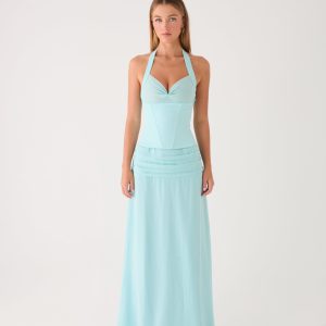 Soneva Corset Maxi Dress - Aqua