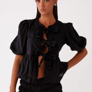 Western Wind Tie Top - Black