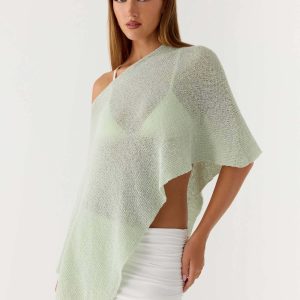 Yas Knit Cape - Green